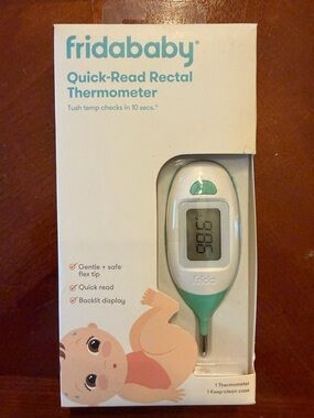 Quick-Read Rectal Thermometer in Teal and White